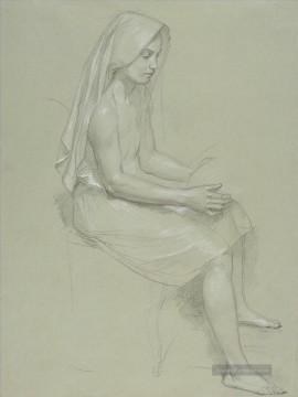  realismus - Studie eines Seated Verschleierte Weibliche Figur Realismus William Adolphe Bouguereau